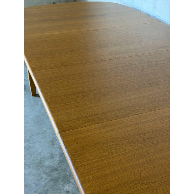 Brown Oak Extendable Dining Table With 3 Leaves Mid-Century Modern 1970s For Sale - Image 8 of 12