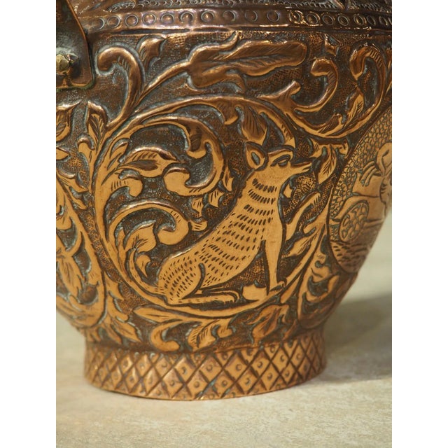 Circa 1800 French Copper 2-Handled Vase With Chariot and Cartouche For Sale - Image 4 of 12
