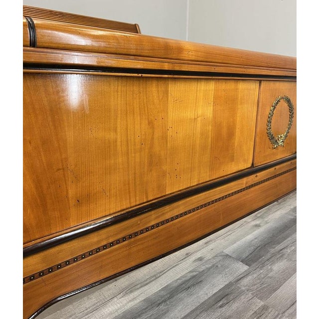 Brown Vintage French Walnut King Size Bed Frame For Sale - Image 8 of 17