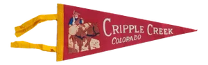 Vintage Cripple Creek Colorado Felt Flag