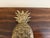 French Country Vintage Cast Brass Pineapple Door Knocker With Aged Patina For Sale - Image 3 of 8