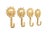 A set of four bohemian sun brass wall hooks. Each is topped with a sunburst with lines framing the rays and detailing a...