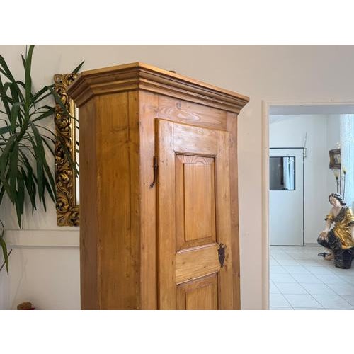 Brown One-Door Farmhouse Cabinet in Natural Wood For Sale - Image 8 of 16