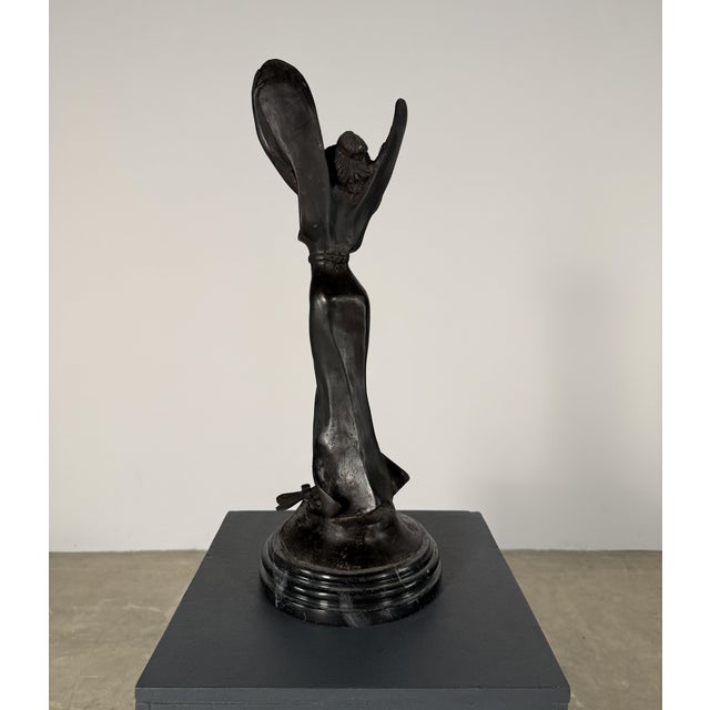 Art Nouveau Bronze “Libellule” Dragonfly Woman Sculpture on Marble – 18” Tall For Sale - Image 9 of 10