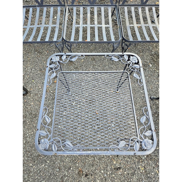 Vintage Wrought Iron Patio Seating Set by Russell Woodard, Attributed, 8 Pieces For Sale In New York - Image 6 of 12