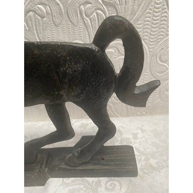 Vintage Hand Made Cast Iron Black Horse Weathervane Top For Sale - Image 9 of 12