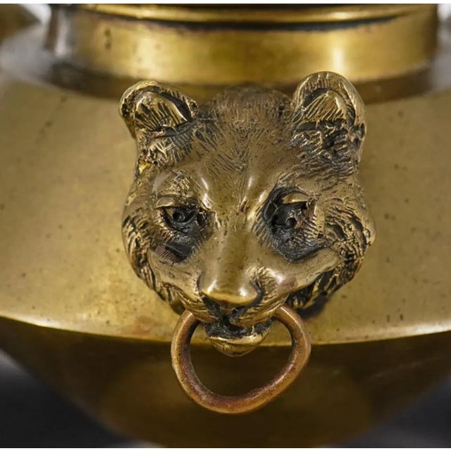 Glass Antique French Gilt Bronze Inkstand For Sale - Image 7 of 10