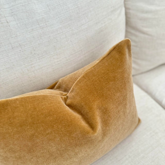 Golden Camel Mohair Lumbars 12" X 22" - a Pair For Sale - Image 4 of 6