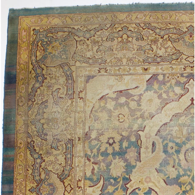 Antique Indian Amritsar Rug 8'10" X 12’2" Circa 1890 For Sale - Image 4 of 5