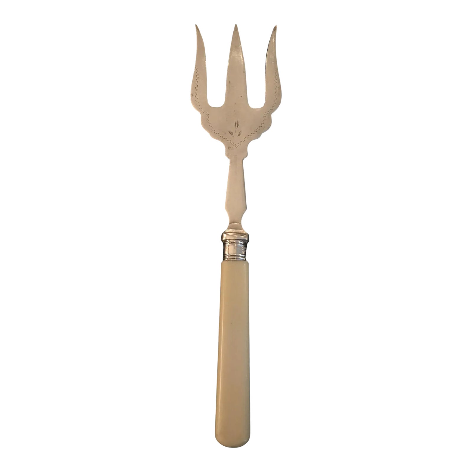 Antique British Silver Bread Fork or Serving Fork or Hors d'Oeuvres ...