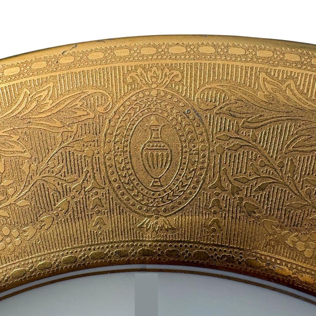 Art Nouveau Royal Bayreuth Bavaria 22KGold Trim Dinner Plates, S/4 For Sale - Image 3 of 8
