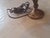 Vintage Hollywood Regency Fringe Boudoir Lamp With Satin Shade and Brass Base For Sale In Los Angeles - Image 6 of 8