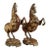 Pair of Vintage Bronze Galloping Horses – Gold Inlaid Figures on Stands For Sale
