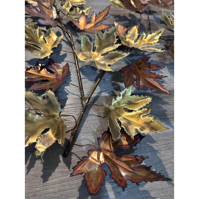 1982 Torch-Cut Metal Leaf Sculpture — 53” - Signed For Sale - Image 14 of 17