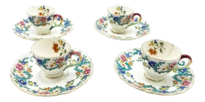 Art Deco English Royal Cauldron Tea Service Set - 8 Piece Set
