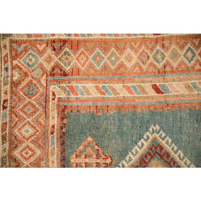 Sky Blue Vintage Distressed Malayer Rug - 4'4" x 7'5" For Sale - Image 8 of 10