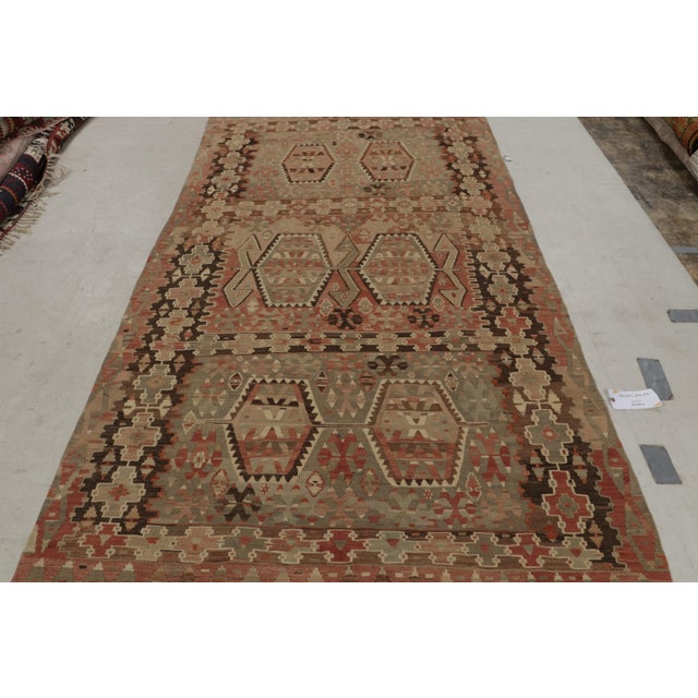 Traditional Vintage Esme Beige Blue and Red Wool Kilim Rug by Rug & Kilim For Sale - Image 3 of 8