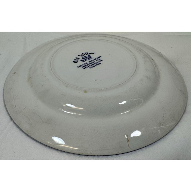 Vintage Blue Old Willow Dessert Plate by English Ironstone Tableware, LTD - Made in Staffordshire, England - Circa 1970 For Sale - Image 10 of 11