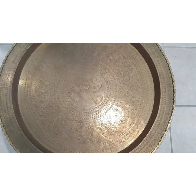 Antique Brass Asian-Indian Folding Tray Table For Sale In Naples, FL - Image 6 of 10