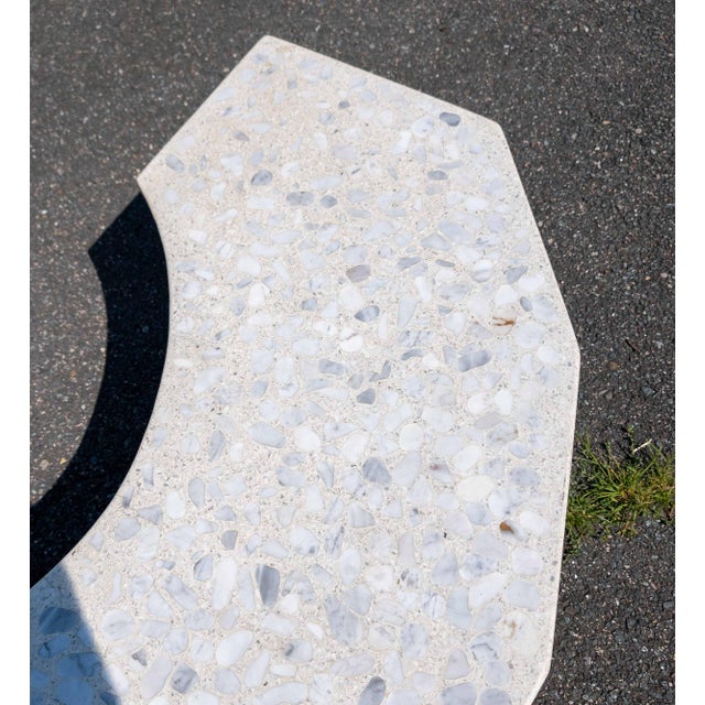 White Mid-Century Modern Walnut Veneer and Terrazzo Marble Coffee Table For Sale - Image 8 of 18