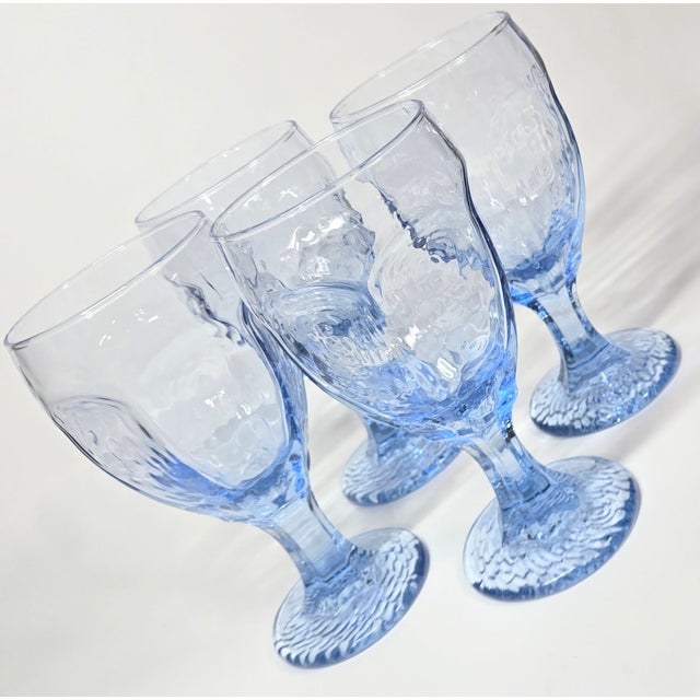 Vintage Periwinkle Ice Goblets- Set of Four For Sale - Image 9 of 18