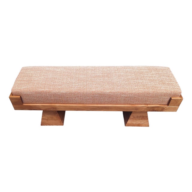Bench with Pyramid Legs and Stain-Resistant Multi-Color Fabric from Artigianato Italiano, 2000s For Sale