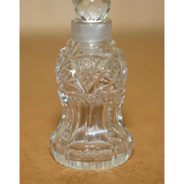 Antique Decorative Cut Glass Crystal Collectable Dressing Table Perfume Bottle, 1920 For Sale - Image 4 of 7
