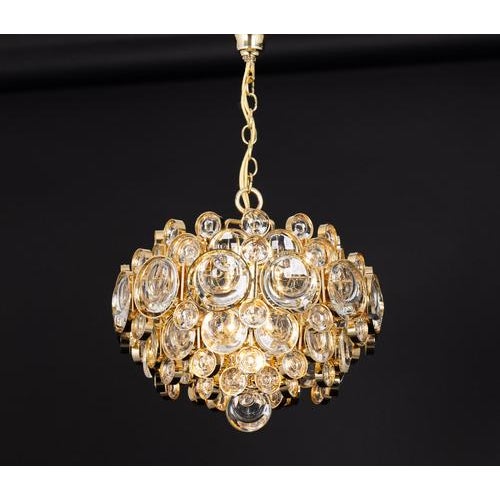 Petite Gilt Brass Chandelier from Palwa, Germany, 1970s For Sale - Image 10 of 12