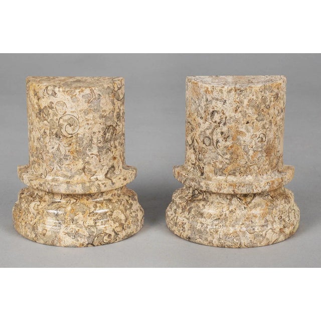 Stone 1980s Fossil Stone Column Bookends - a Pair For Sale - Image 7 of 7