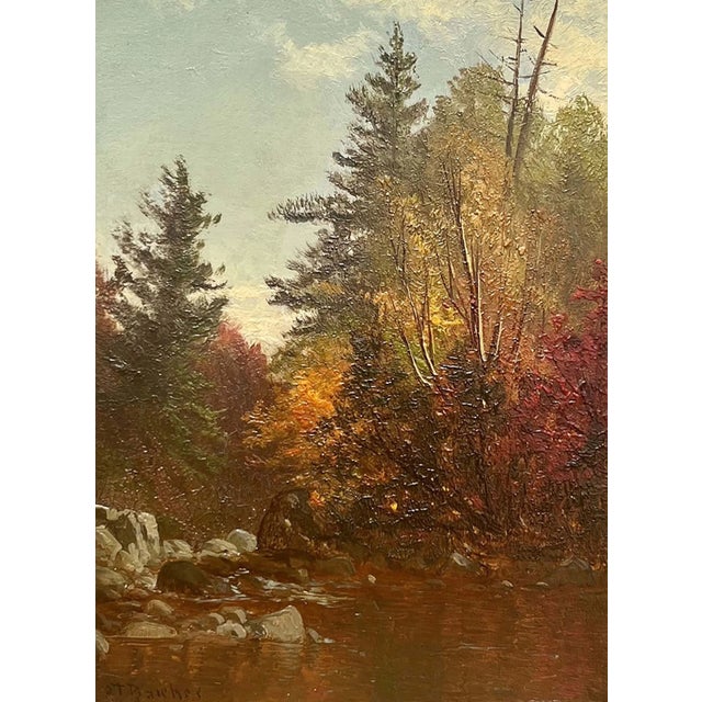 A beautiful autumnal scene, Woodland Interior, New Hampshire by Hudson River School painter Alfred Thompson Bricher...