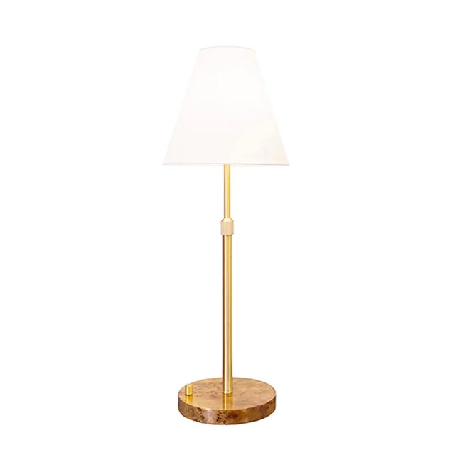 Worlds Away Matthew Izzo Home Jace Rechargeable and Adjustable Brass Table Lamp For Sale - Image 4 of 7