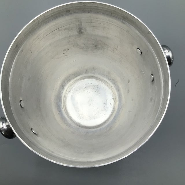 Vintage Aluminum Knob Handle Champagne/Wine Cooler Bucket For Sale - Image 9 of 12