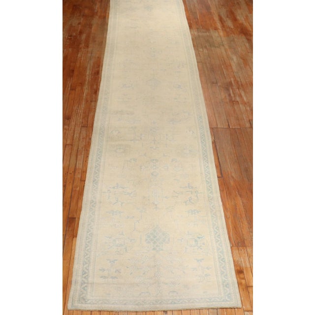 Antique Long Turkish Oushak Runner - 3'8" x 21'6" For Sale - Image 11 of 12