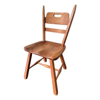 Vintage Cushman Colonial Creations Maple Side Chair With Sculpted Seat and Ladder Back For Sale