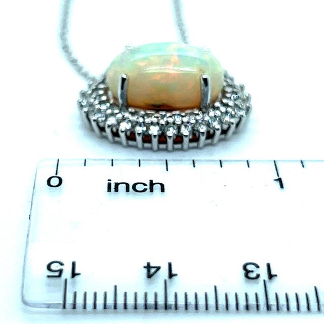 Natural Quality Opal Diamond Pendant Necklace 18" 14k Gold 5.81 TCW Certified $5,950 301789 This is a Unique Custom Made...