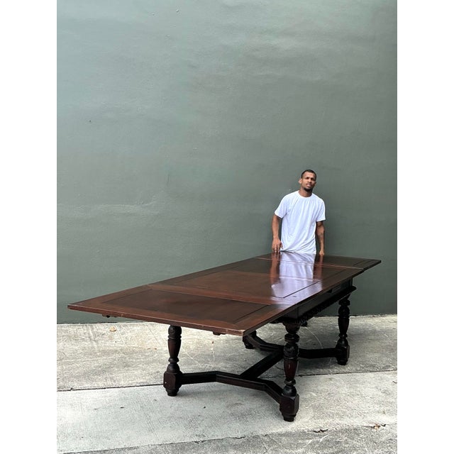 Vintage Hand Carved Extendable Dining Table For Sale - Image 12 of 13