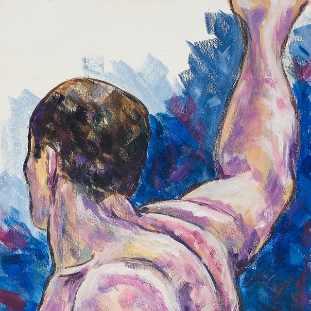 Figurative Male Nude Figure Reaching Beyond - Norma Ann Morrell, C. 1990 For Sale - Image 3 of 10
