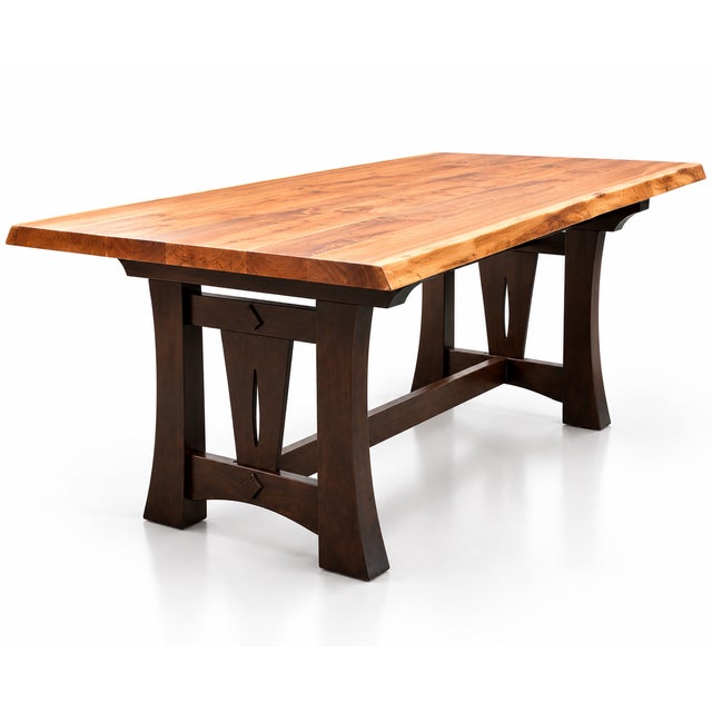 Walnut Live Edge Dining Table and Chairs For Sale - Image 6 of 7