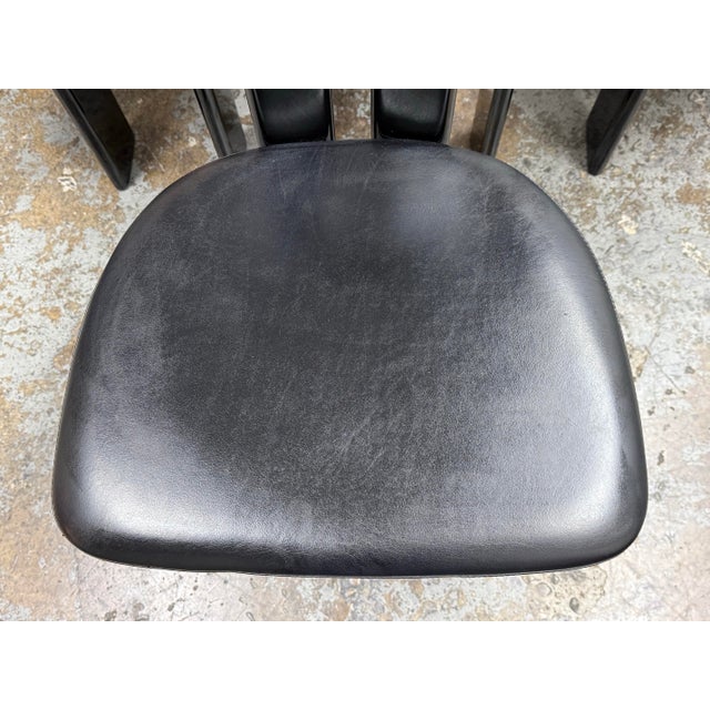Pierre Cardin for Roche Bobois Vintage Black Lacquer Dining Chairs, Set of Eight For Sale - Image 9 of 12
