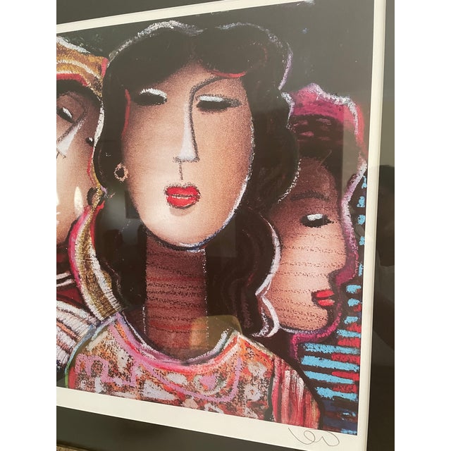 1990s Lithograph Print by Malaysian/American Artist Lee Long Looi, Titled "A Moment of Peace".limited Edition, Numbered 350/400, Framed For Sale - Image 4 of 6