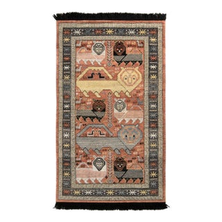 Rug & Kilim Tribal Style Rug, Red and Gray Lion Pictorial, 9x12 For Sale