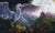Contemporary Temple Guardian Set by John McLeod | Oil on aluminum/Alabaster steel and paint landscape with a bird For Sale - Image 3 of 3