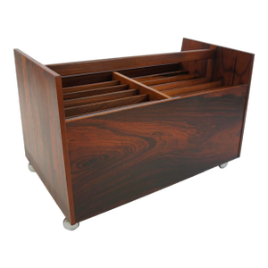 Mid 20th Century Rolf Hesland for Bruksbo Brazilian Rosewood Lp Record Caddy/Magazine Rack