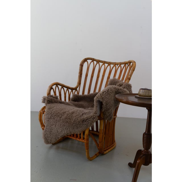 Danish Rattan Lounge Chair by Tove Kindt-Larsen for R. Wengler, 1940s For Sale - Image 15 of 18
