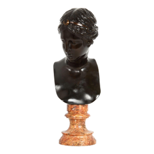 Italian Grand Tour Bronze Sculpture Bust of Diana by Del Nerro Foundry