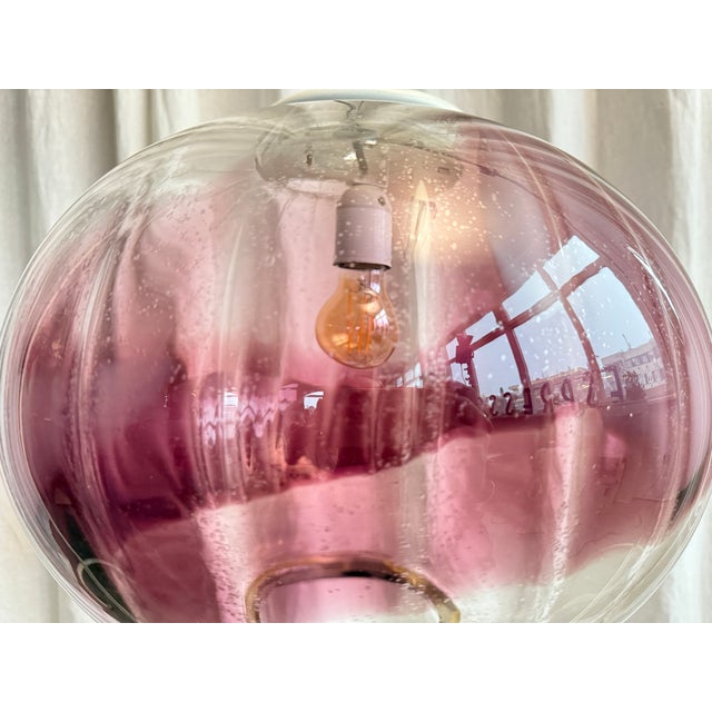 Space Age Murano Glass and Chrome Pendant from AV Mazzega, Italy, 1970s For Sale - Image 6 of 18