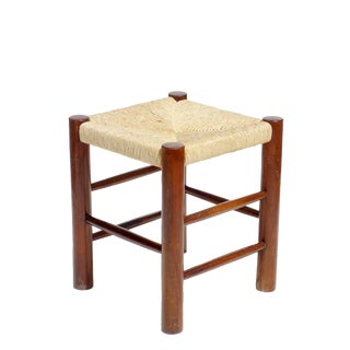 Dordogne Wicker Stool by Charlotte Perriand for Robert Sentou, 1960s For Sale