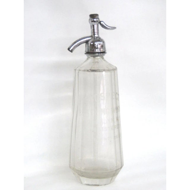 Metal Art Deco Seltzer Bottle Clear Glass Prospect Bottling Works Brooklyn Ny For Sale - Image 7 of 11