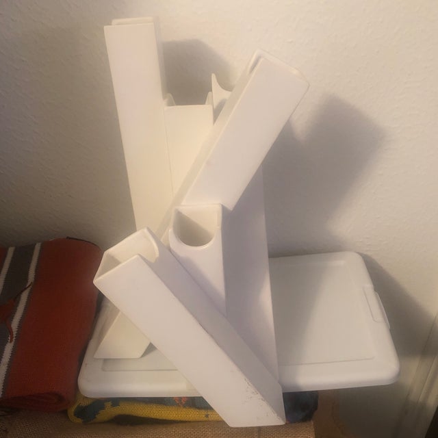 1970s 1970s White Abstract Ceramic Collage Vase For Sale - Image 5 of 8