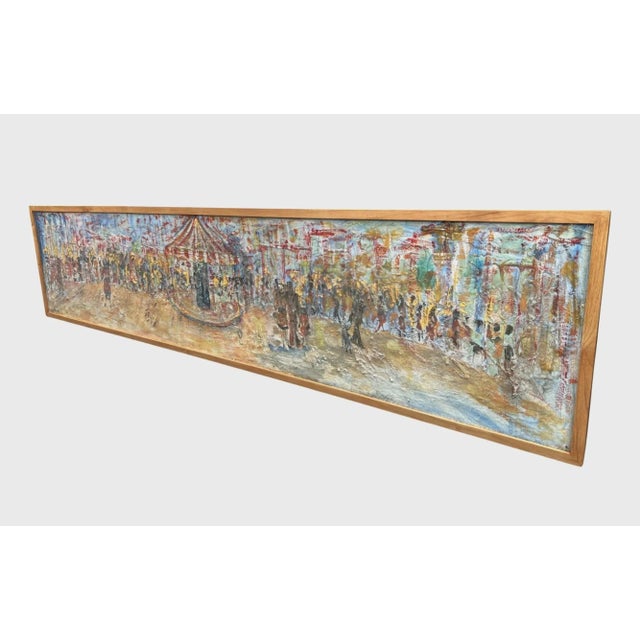 Bring the energy and excitement of a bustling carnival into your home with this exceptional mid-century modern Abstract...